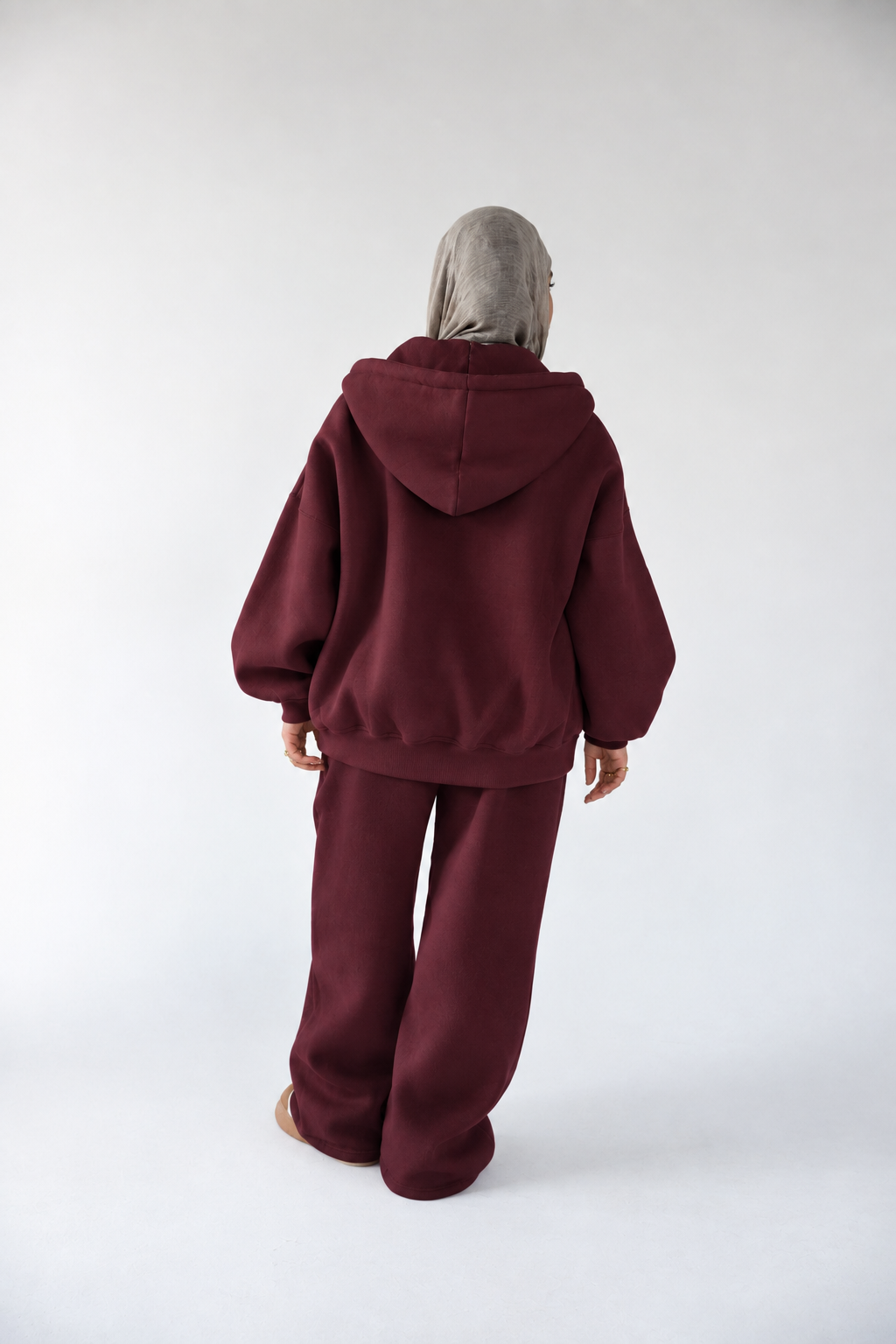 Burgundy Loose-fit Sweatpants