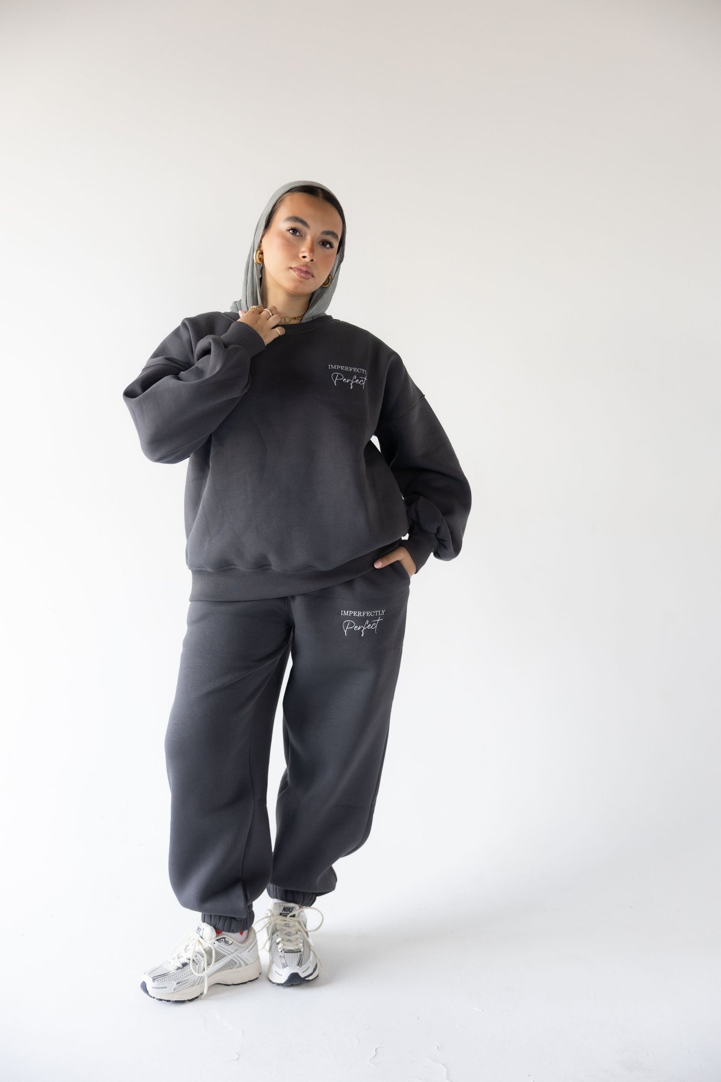 Charcoal oversized Crewneck Set