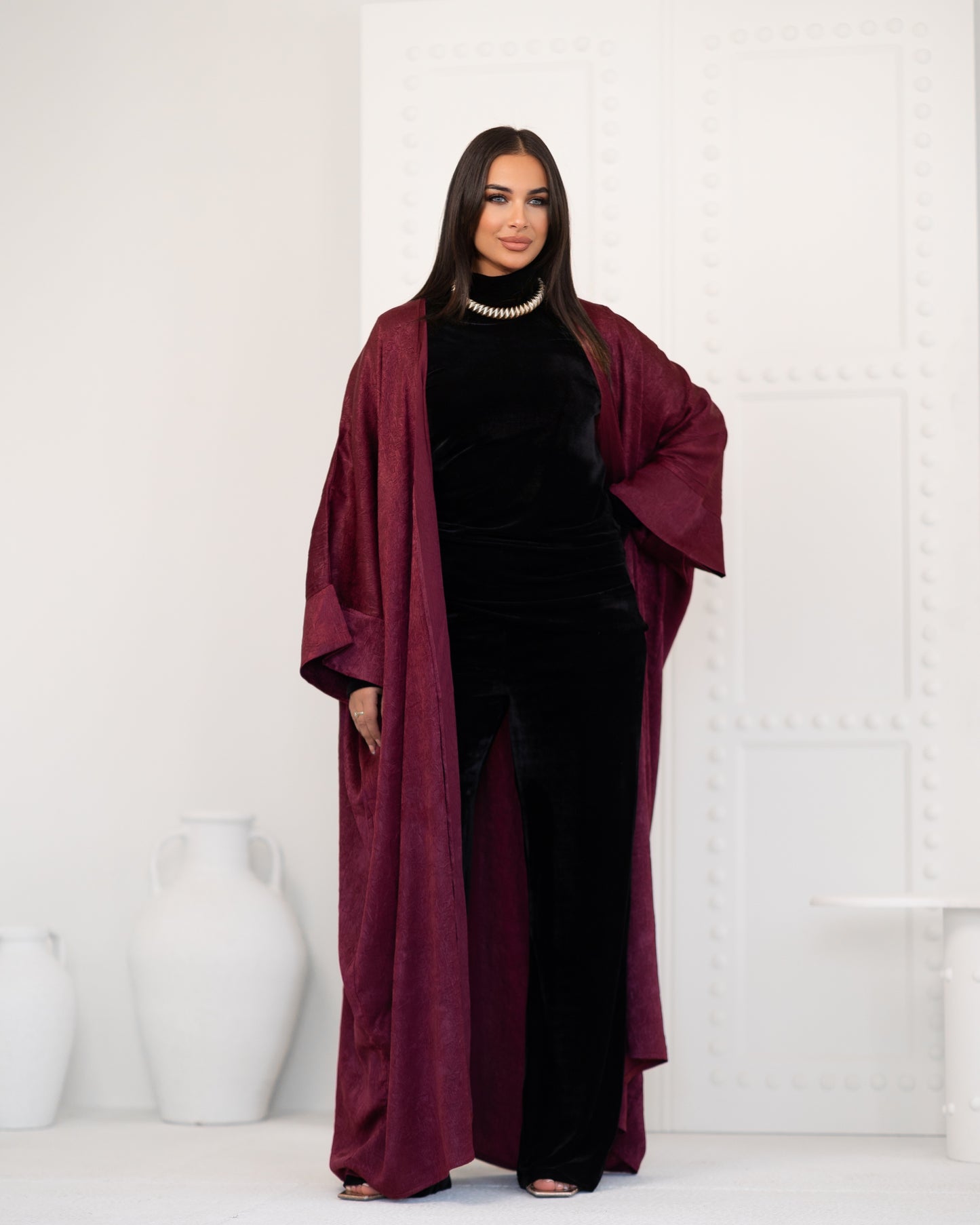 Arabella Kaftan in Dark Maroon