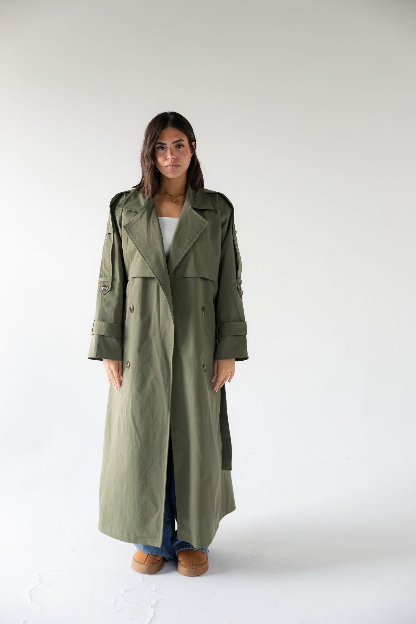 Trench Coat in Olive