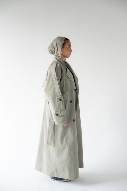Trench Coat in Matcha