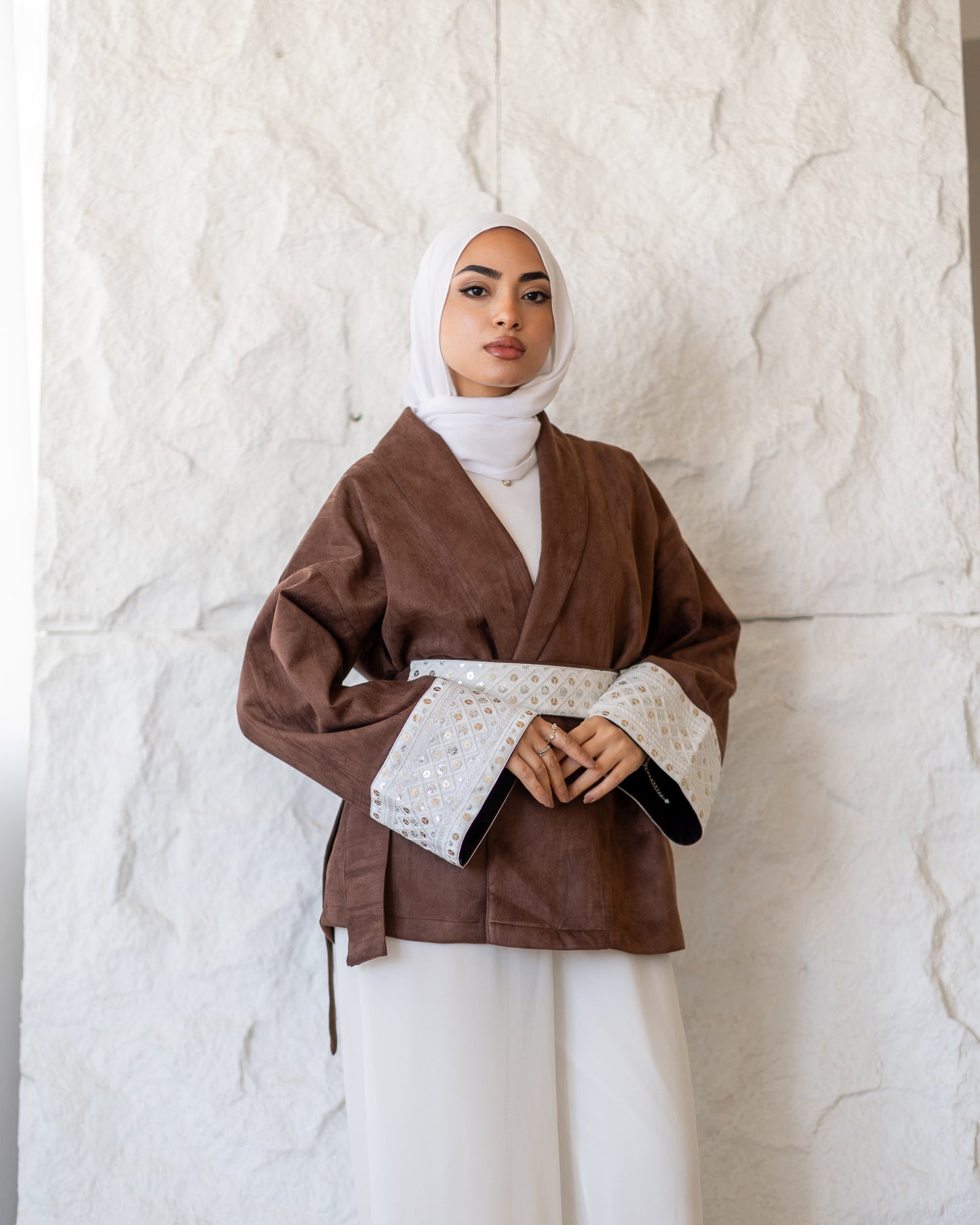 Embroidered Wrap Jacket