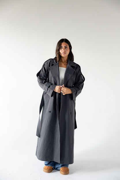 Trench Coat in Dark Grey