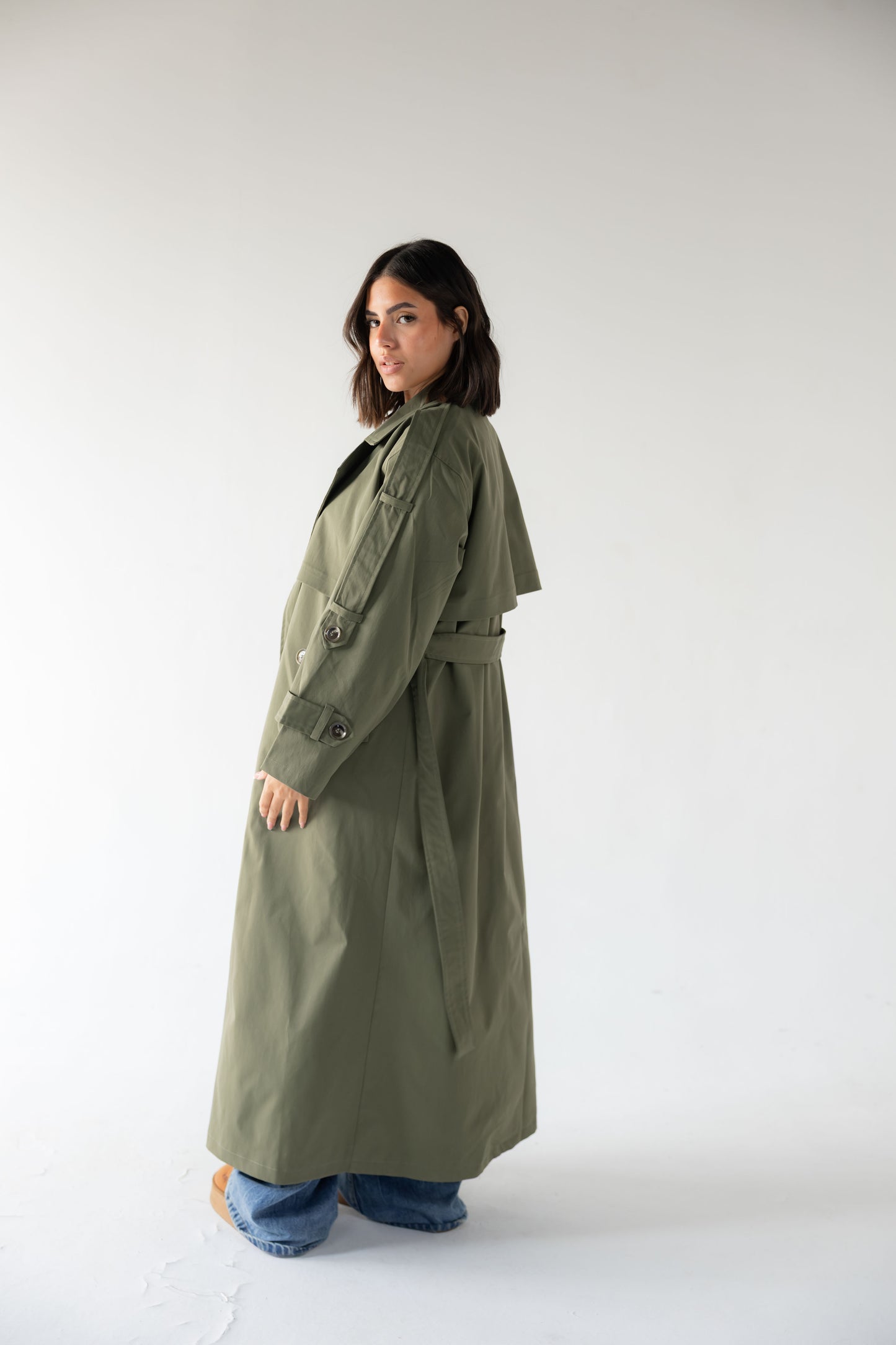 Trench Coat in Olive