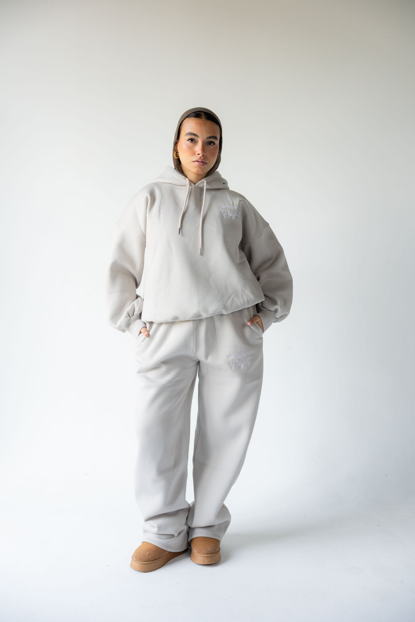 Light Grey Oversized Hoodie Set