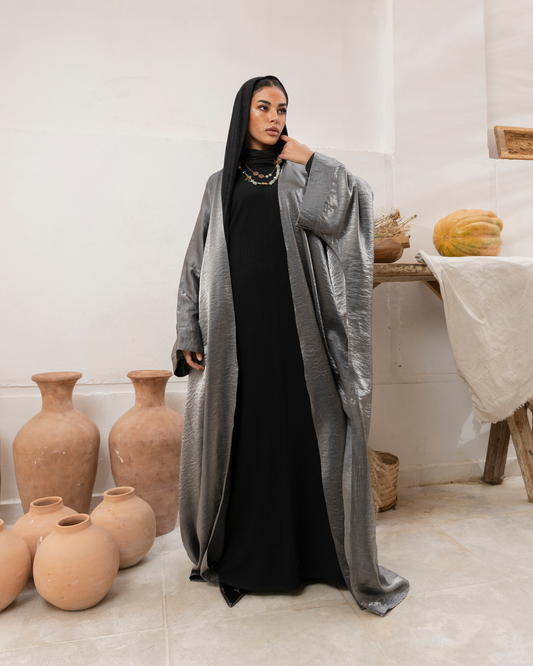 shimmer kaftan in grey