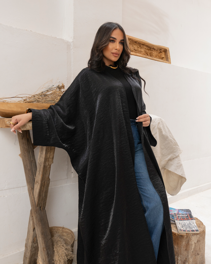 shimmer kaftan in black