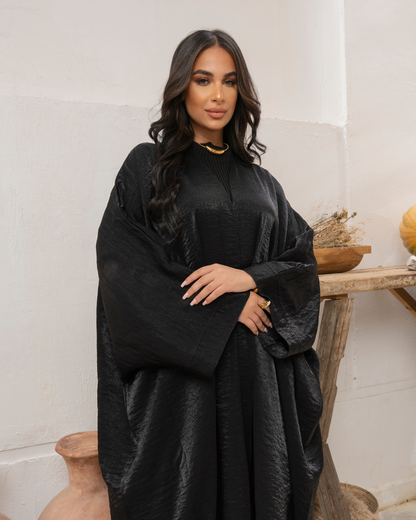 shimmer kaftan in black