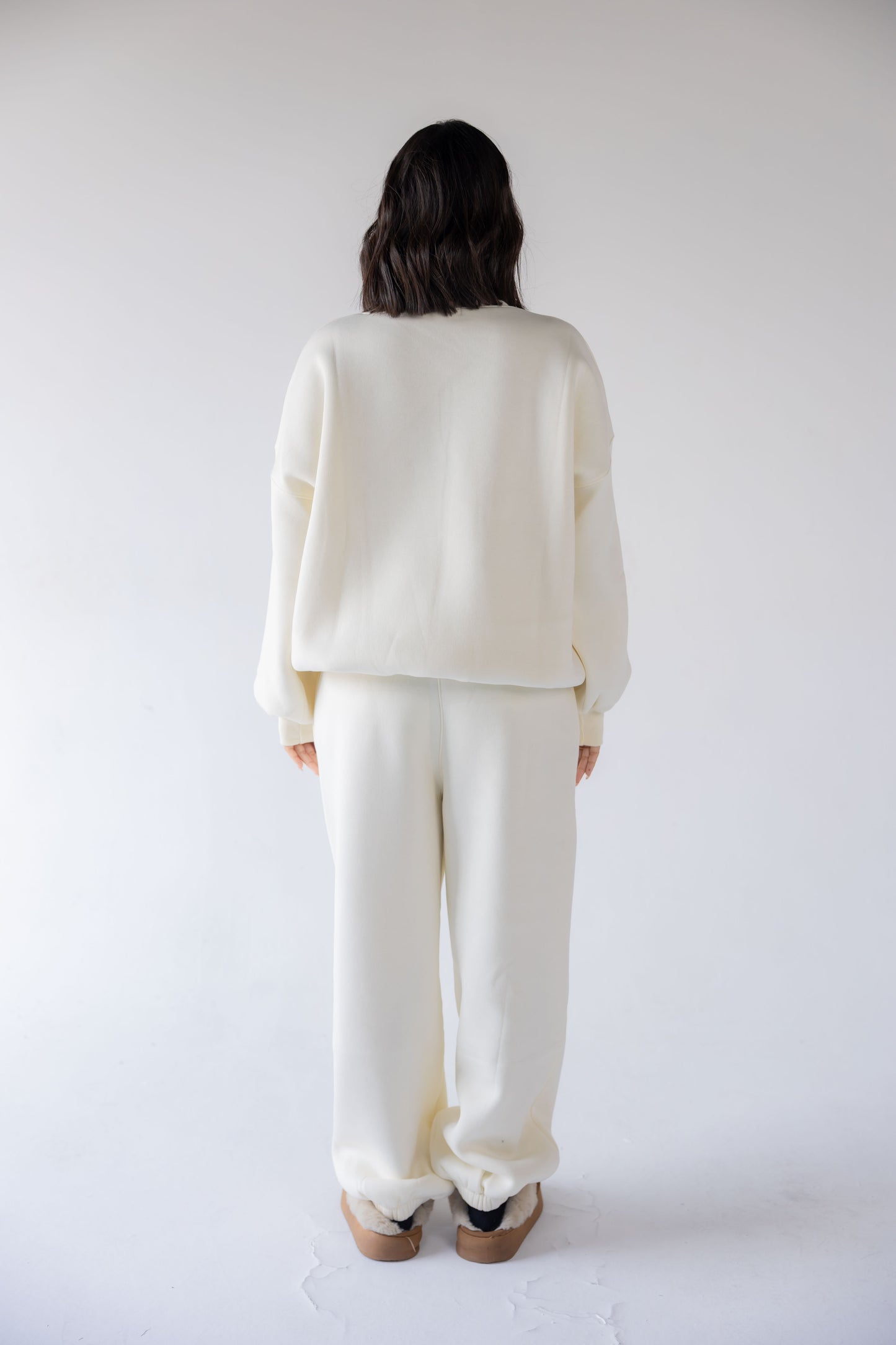 Cream Oversized Crewneck Set