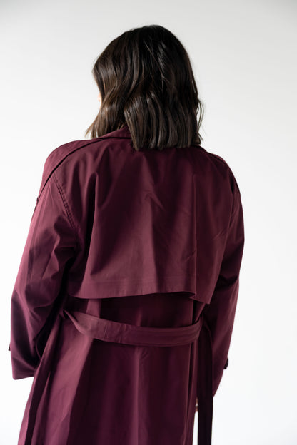 Trench Coat in Burgundy