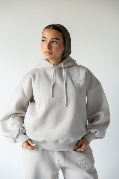 Light Grey Oversized Hoodie Set