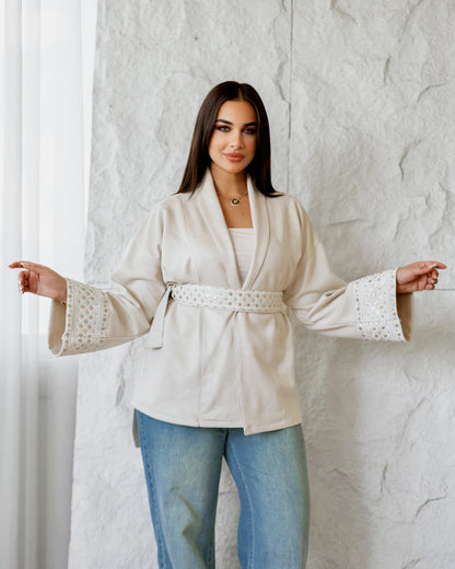 Embroidered wrap Jacket