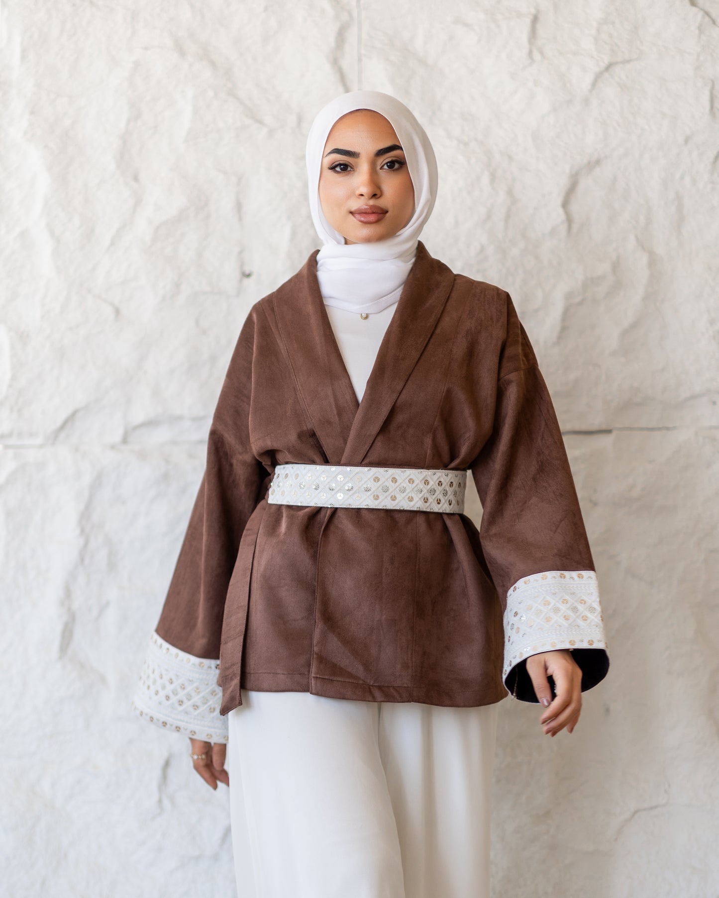 Embroidered Wrap Jacket