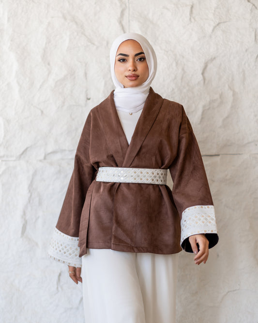 Embroidered Wrap Jacket