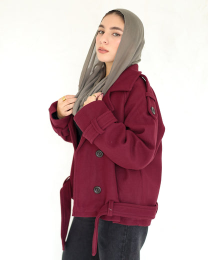 Snug jacket in burgundy