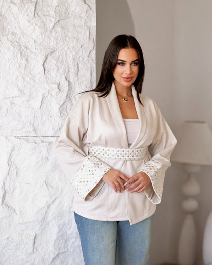Embroidered wrap Jacket