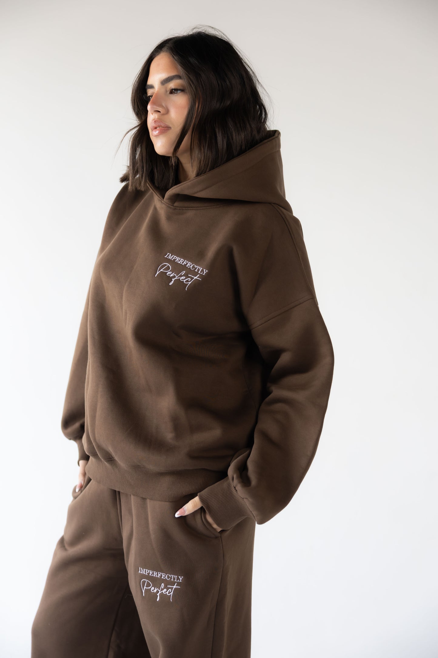 Brown Oversized Hoodie Set