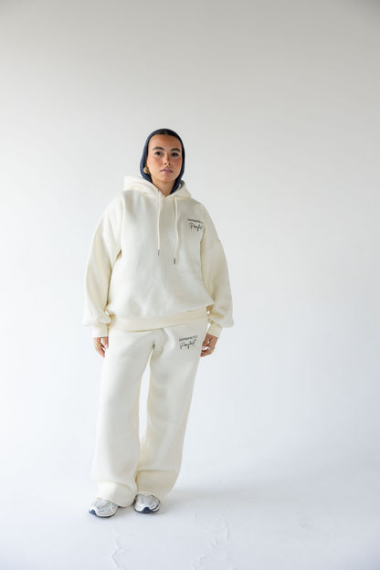 Cream Oversized Hoodie Set