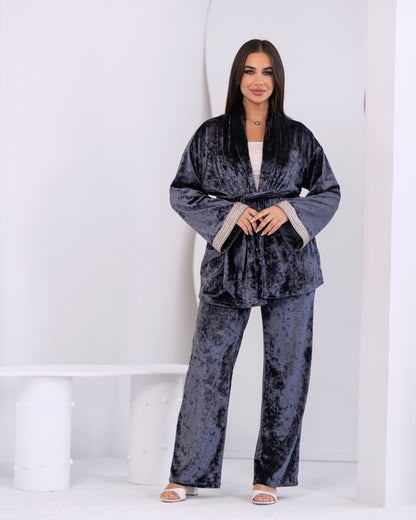 Aura Velvet set in Grey