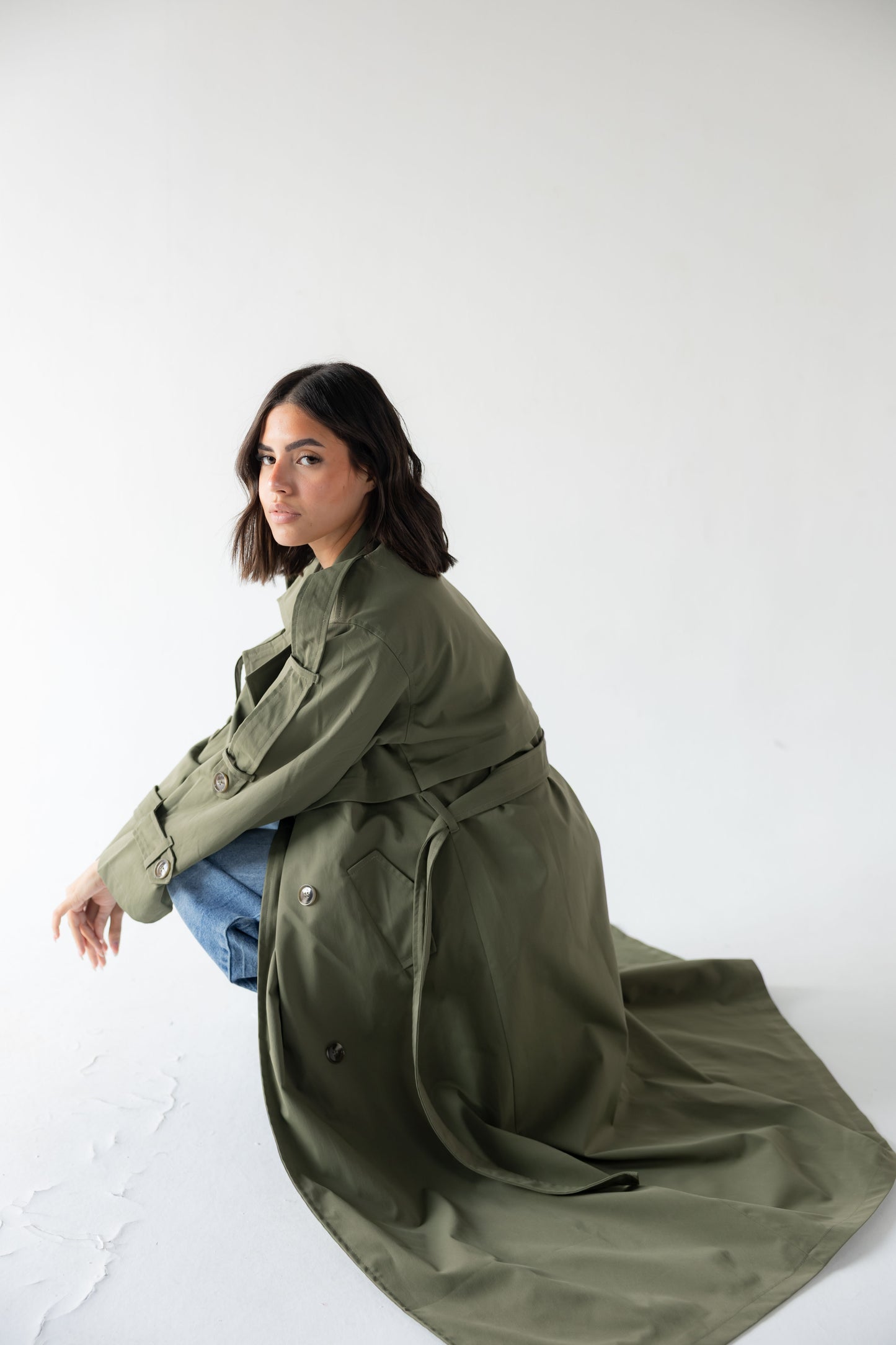 Trench Coat in Olive