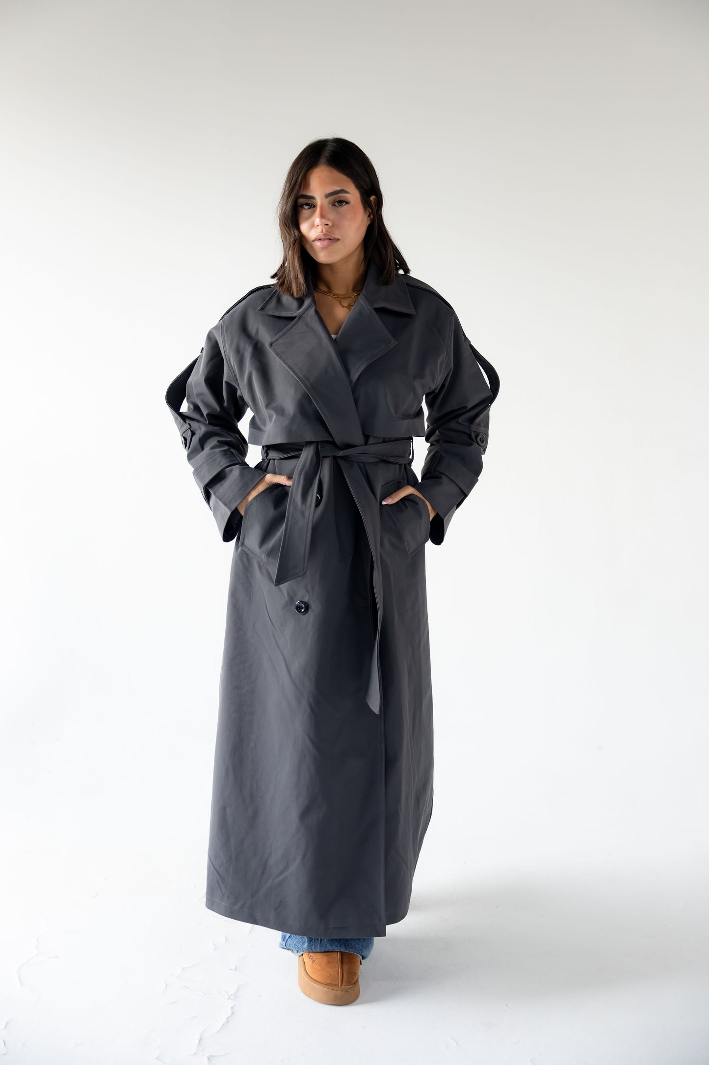 Trench Coat in Dark Grey