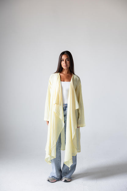 Butter Yellow Seashell Cardigan