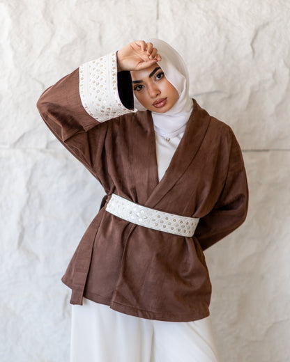 Embroidered Wrap Jacket