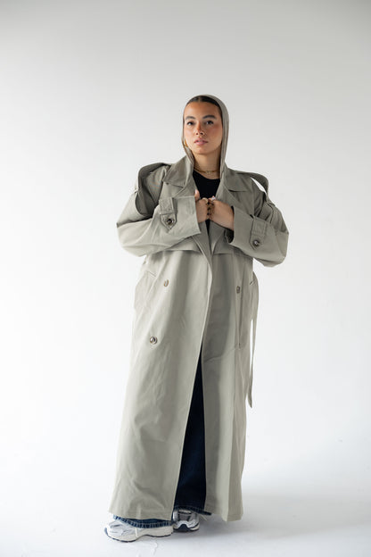 Trench Coat in Matcha