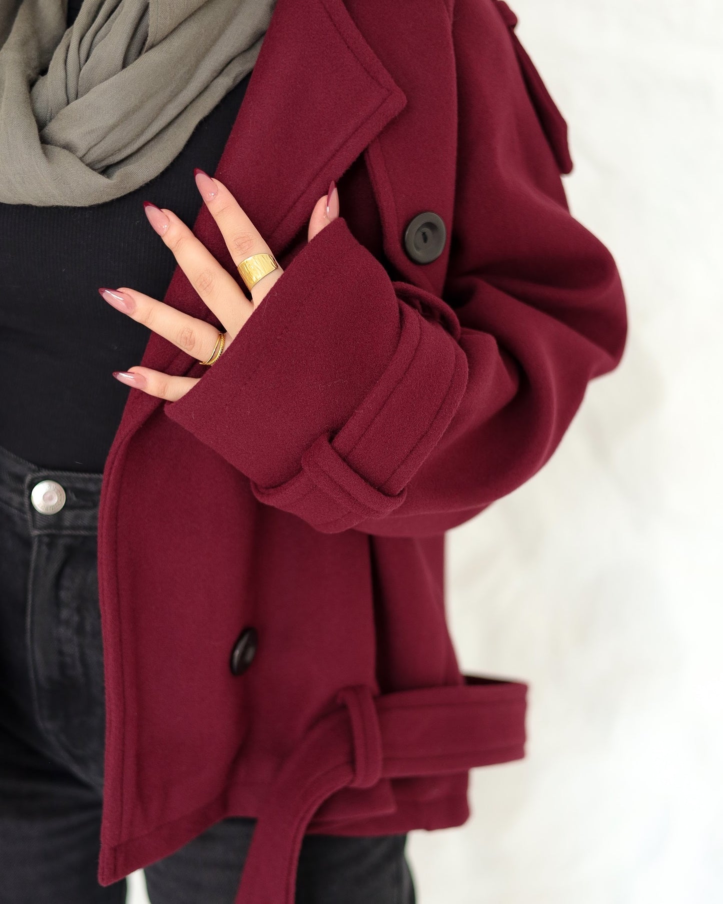 Snug jacket in burgundy