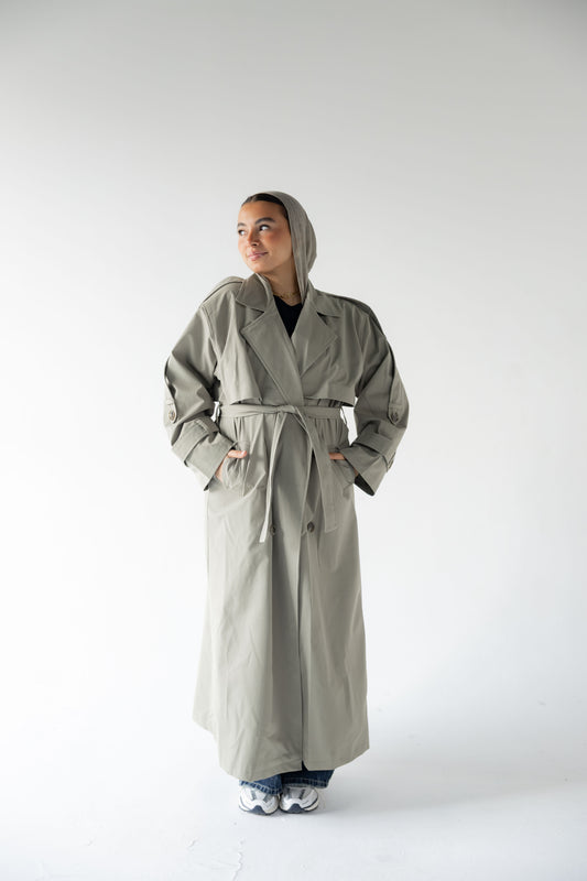 Trench Coat in Matcha