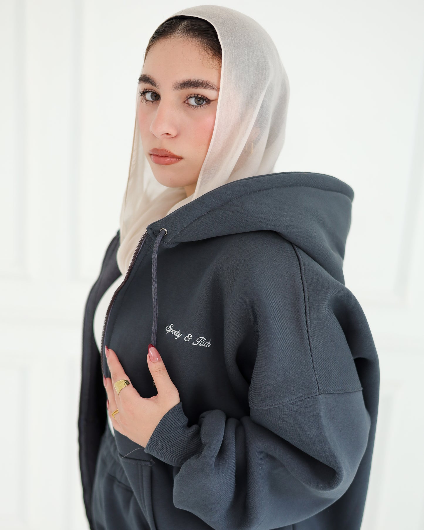 Dark Grey Zip Hoodie