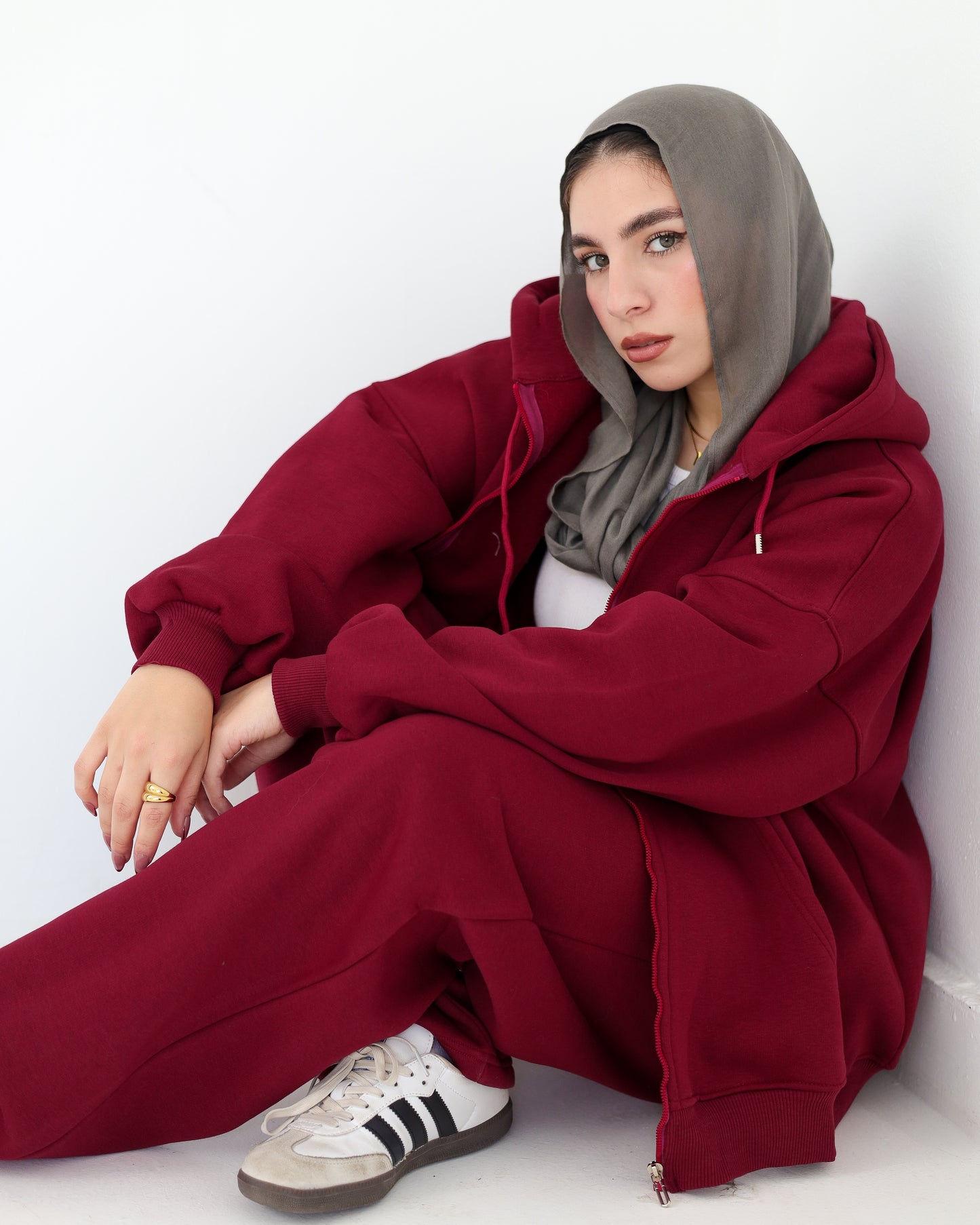 Burgundy Zip Hoodie