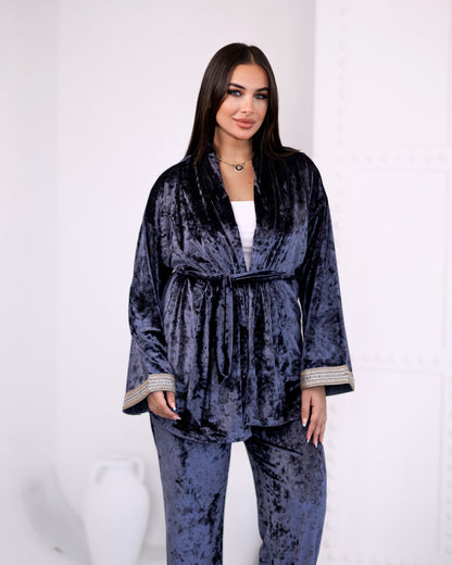 Aura Velvet set in Grey