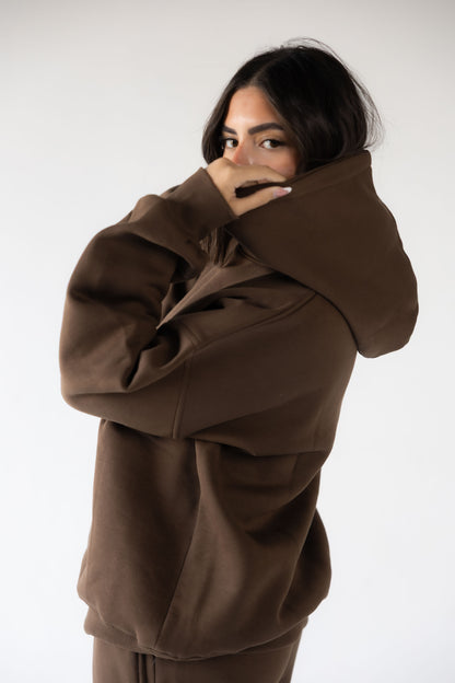 Brown Oversized Hoodie Set