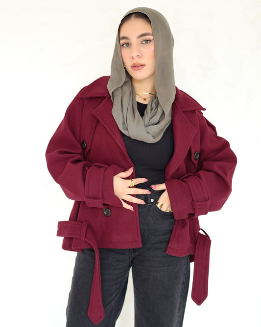 Snug jacket in burgundy