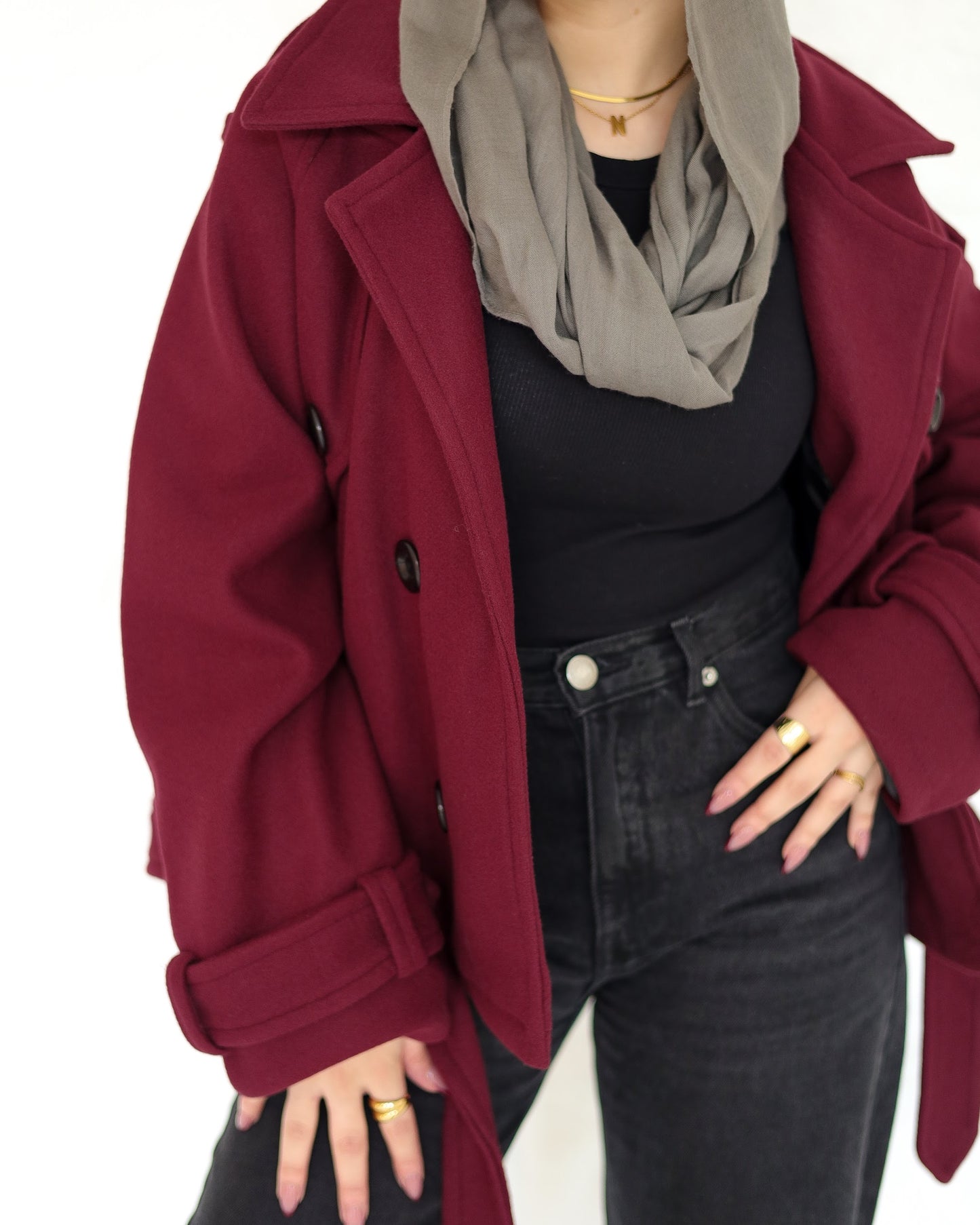 Snug jacket in burgundy