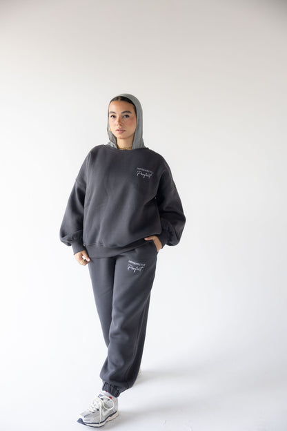 Charcoal oversized Crewneck Set