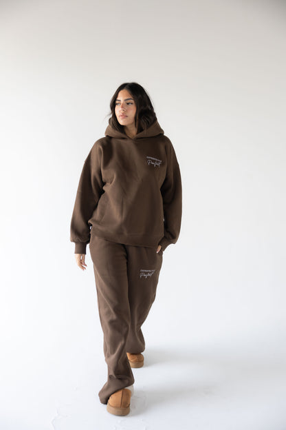 Brown Oversized Hoodie Set