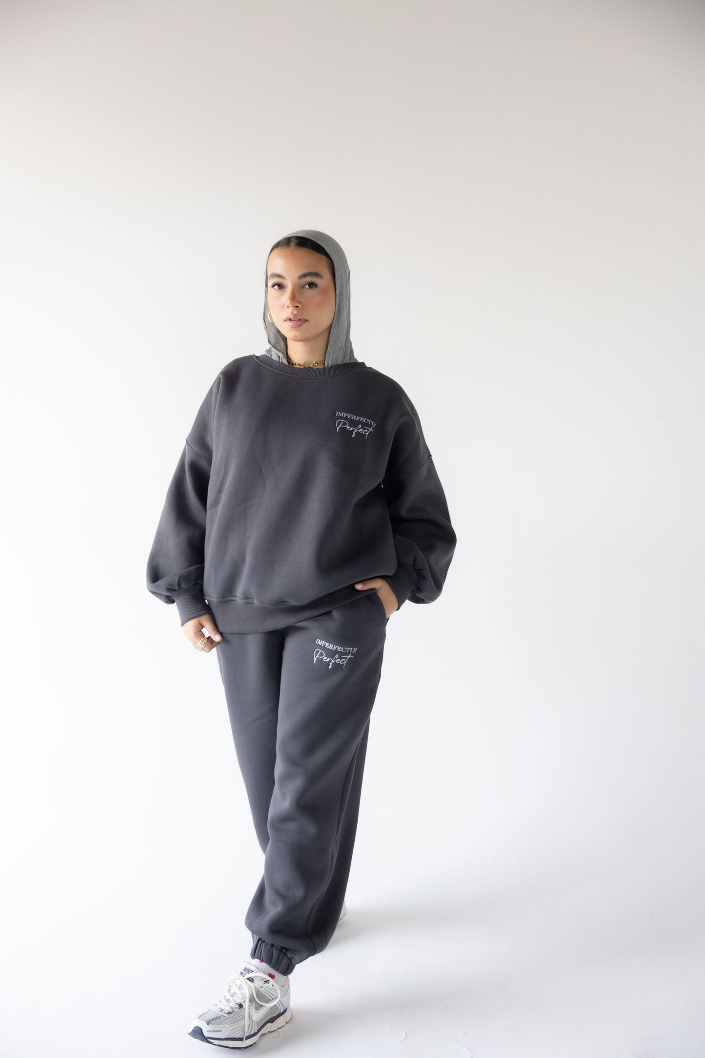 Charcoal oversized Crewneck Set