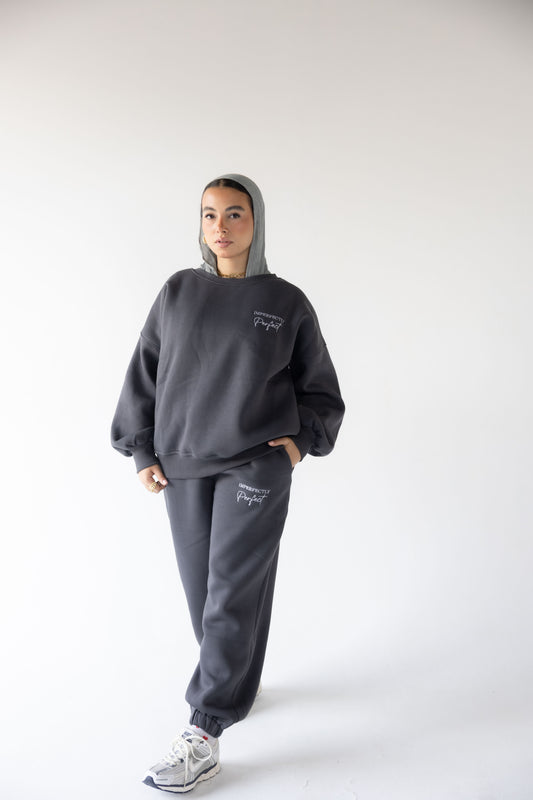 Charcoal oversized Crewneck Set