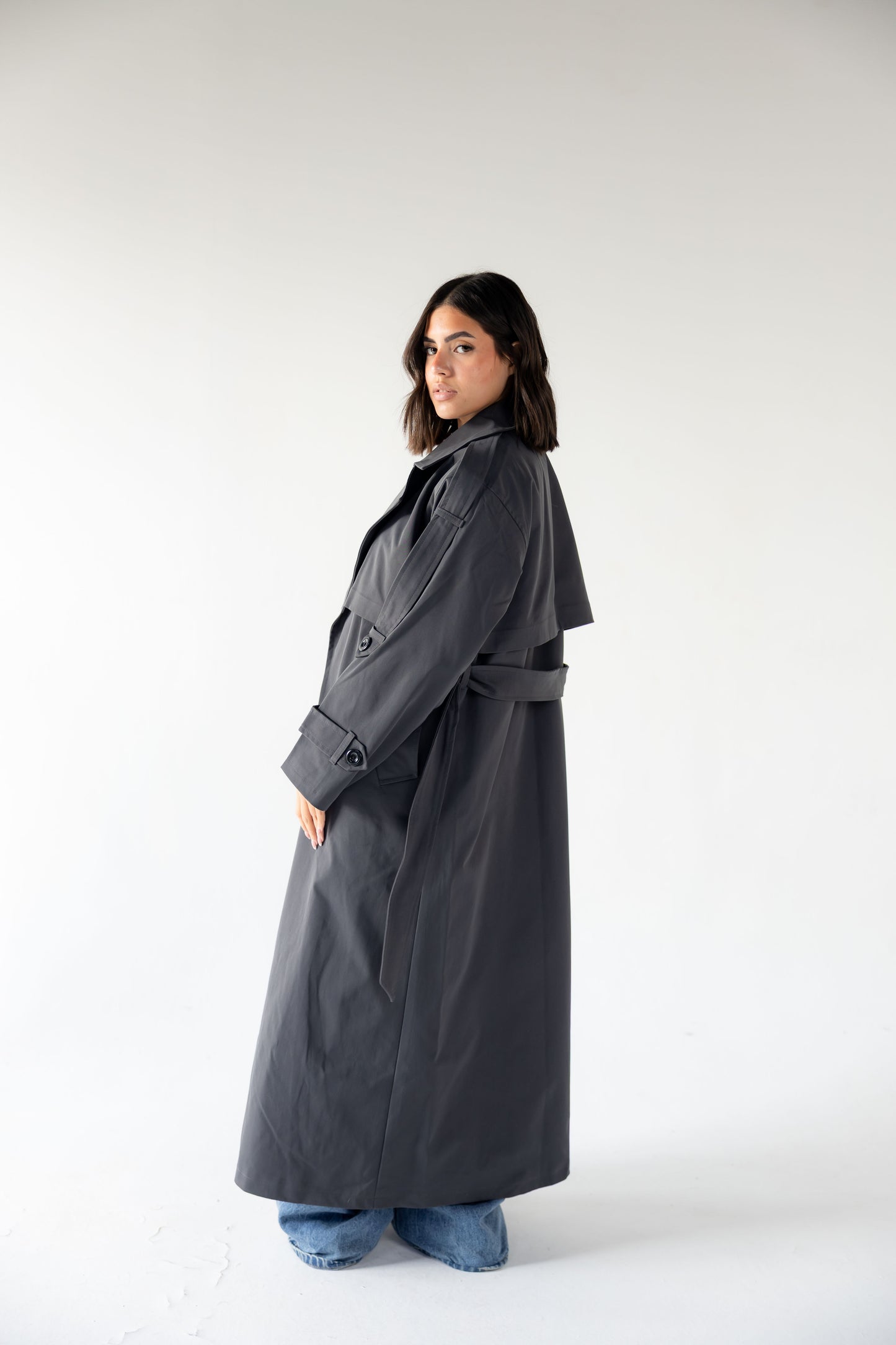Trench Coat in Dark Grey