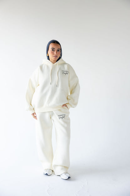 Cream Oversized Hoodie Set