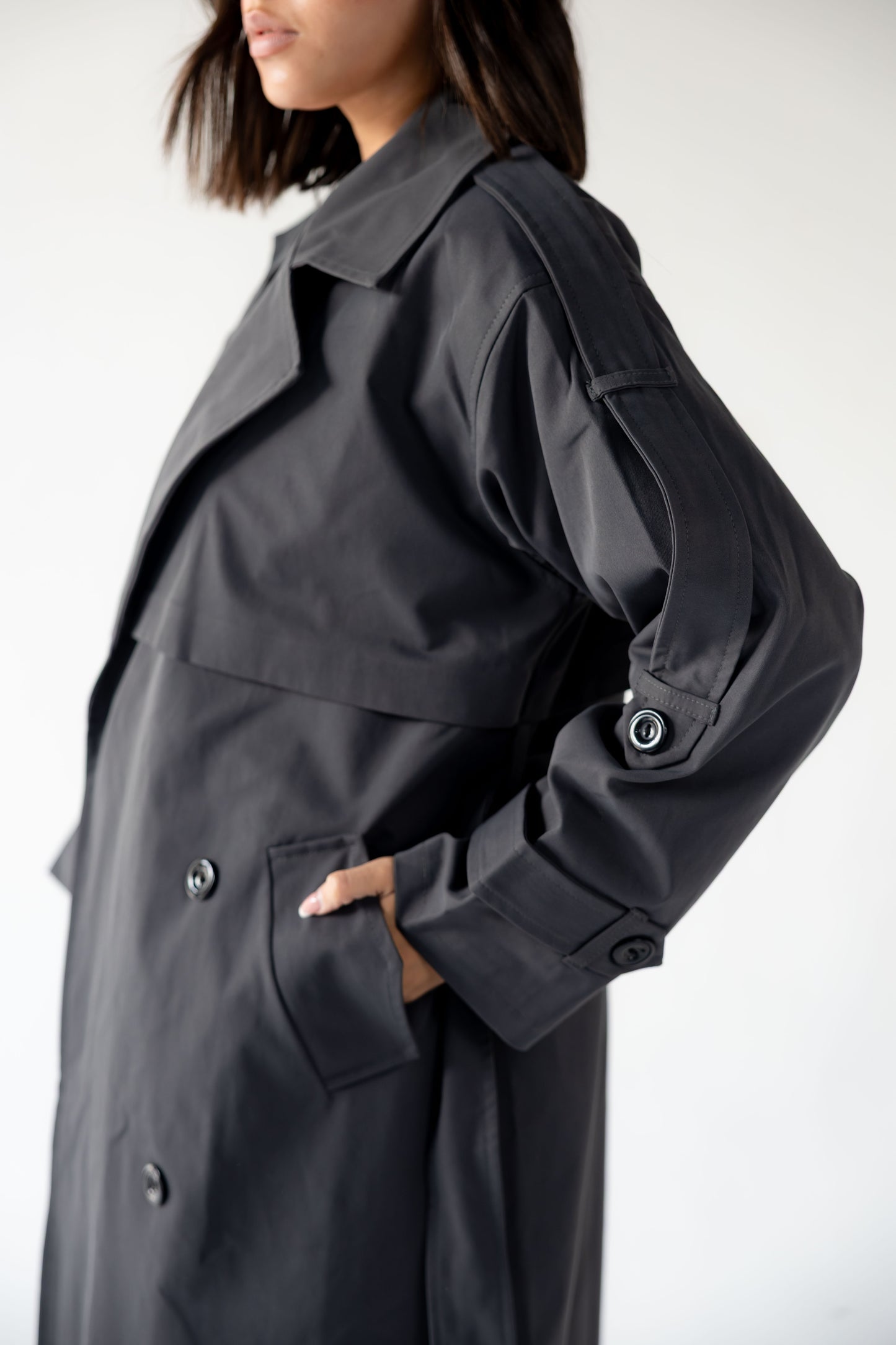 Trench Coat in Dark Grey