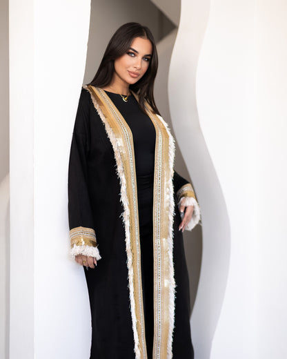 Statement suede kaftan in black