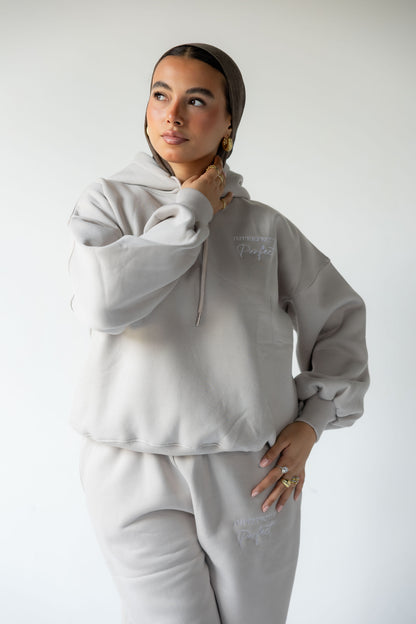 Light Grey Oversized Hoodie Set