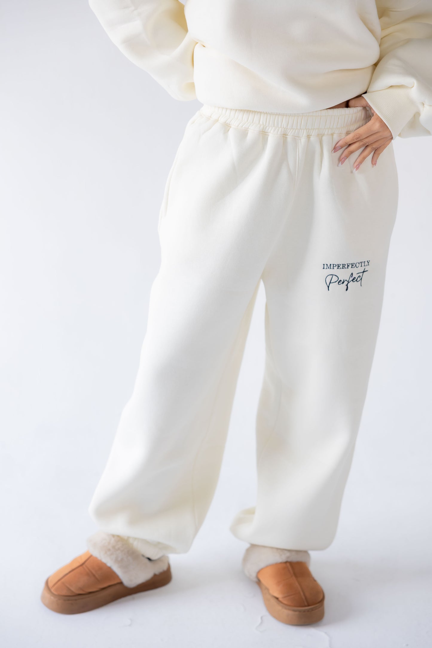 Cream Oversized Crewneck Set