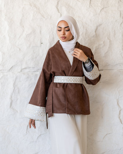 Embroidered Wrap Jacket