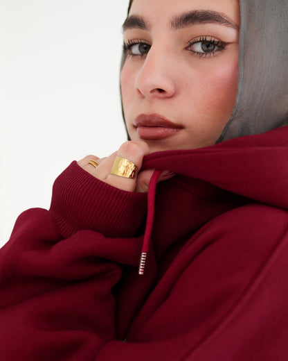Burgundy Zip Hoodie