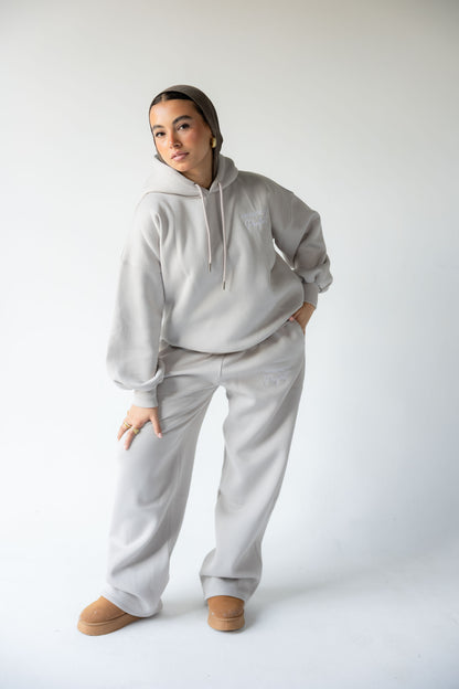 Light Grey Oversized Hoodie Set