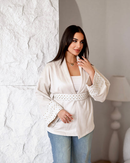 Embroidered wrap Jacket